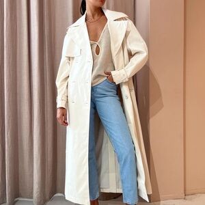 Stylish White Trench Anna Quan Madden Coat in Milk - AU size 8 / US Size 4-6